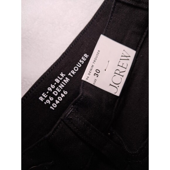 J. Crew Denim Trouser In 1996 Semi-Stretch Black Wide Leg CC557 $158 Size 30 NWT - Picture 5 of 12